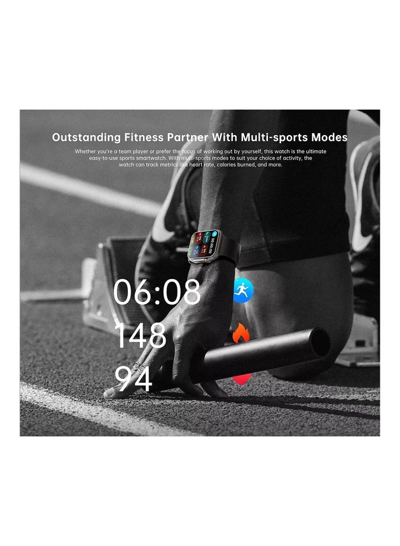 MUDISO T800 Ultra Smart Watch 49mm Series 8 Ultra 1.99 Inch infinite Display Full Touch Color Screen Bluetooth Call Blood Pressure Health and Sports Smartwatch Silver Black - Image 5
