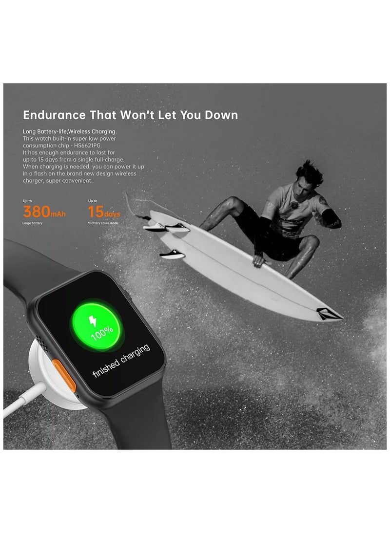 MUDISO T800 Ultra Smart Watch 49mm Series 8 Ultra 1.99 Inch infinite Display Full Touch Color Screen Bluetooth Call Blood Pressure Health and Sports Smartwatch Silver Black - Image 4
