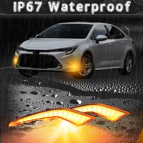 BINQIGOO Full LED Front Fog DRL Kit for Toyota Corolla 2021-2023 L LE XLE, Function as Dynamic Sequential Turn Signal Lights，Daytime Running Light Kit (FRONT FOG LE) - Image 5