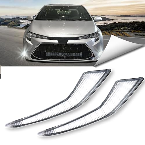 BINQIGOO Full LED Front Fog DRL Kit for Toyota Corolla 2021-2023 L LE XLE, Function as Dynamic Sequential Turn Signal Lights，Daytime Running Light Kit (FRONT FOG LE) - Image 1