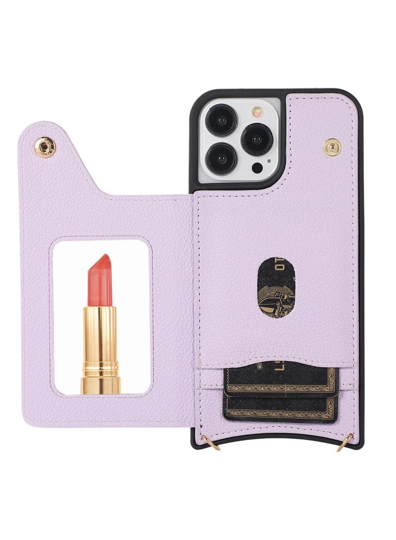 Suteni Back Cover Leather Protective Mirror Inside Mobile Phone Case for iPhone - Image 2