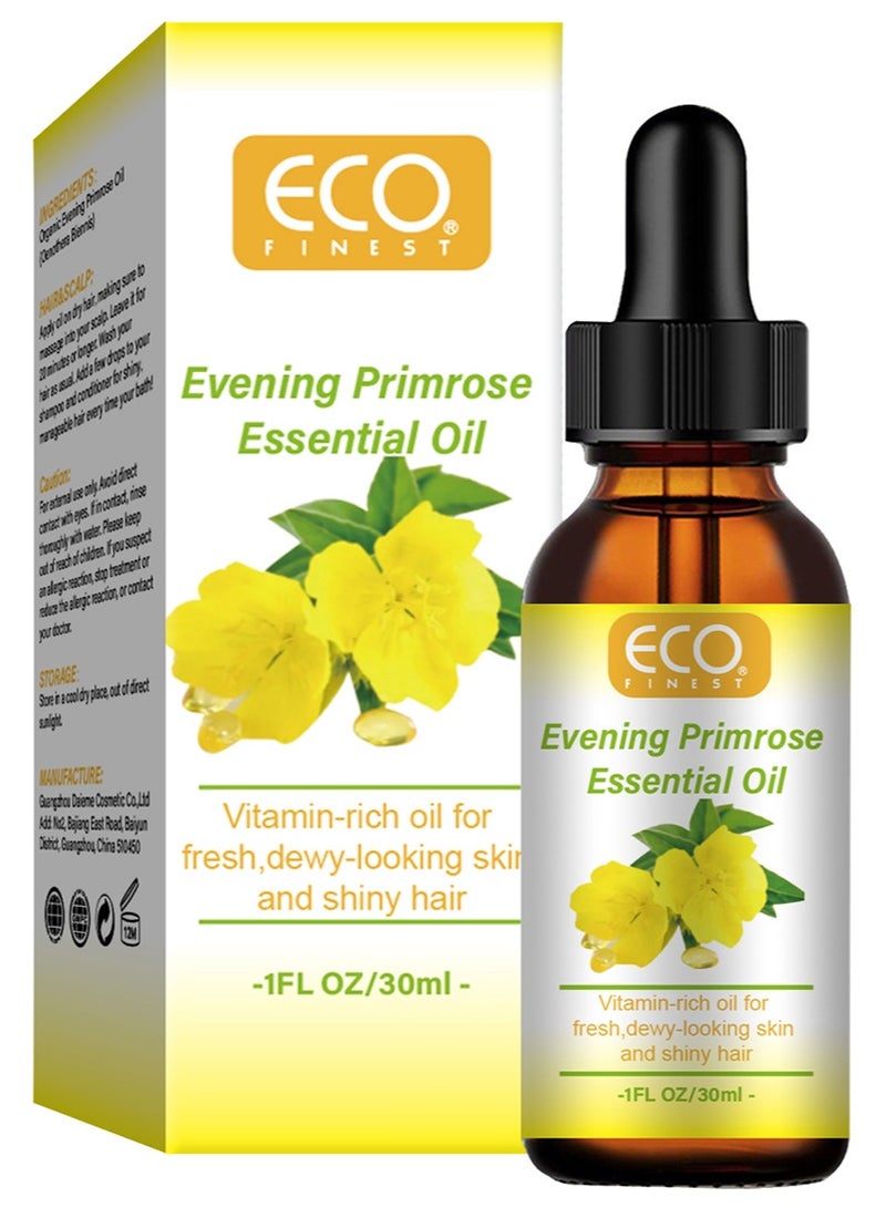 إيكو زيت زهرة الربيع المسائية العضوي للوجه، مع فيتامين، ترطيب عميق، مضاد للشيخوخة، يقلل الخطوط الدقيقة والتجاعيد، يحسن البشرة والشعر 30 مل - Image 1