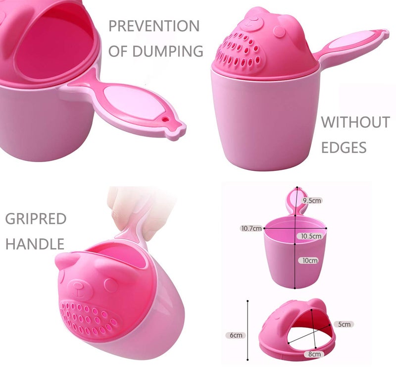 OLEWELL Baby Bath Rinse Cup with Bear Design for Rinsing Hair and Protecting Infant Eyes (Pink) - Image 4