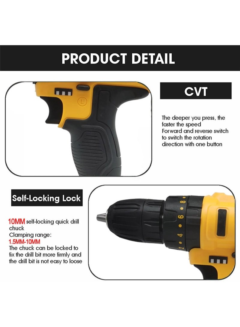إم دي اتش إل مجموعة مثقاب لاسلكي MDHL 12 فولت مع بطاريتين ومجموعة أدوات يدوية كاملة - 25+1 إعدادات عزم الدوران، مجموعة أدوات كهربائية احترافية للأعمال اليدوية والإصلاح والصيانة - Image 4