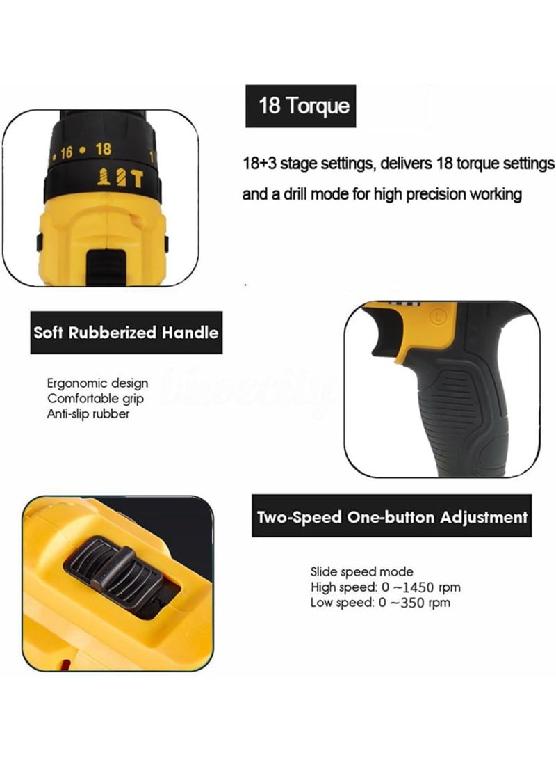 إم دي اتش إل مجموعة مثقاب لاسلكي MDHL 12 فولت مع بطاريتين ومجموعة أدوات يدوية كاملة - 25+1 إعدادات عزم الدوران، مجموعة أدوات كهربائية احترافية للأعمال اليدوية والإصلاح والصيانة - Image 5