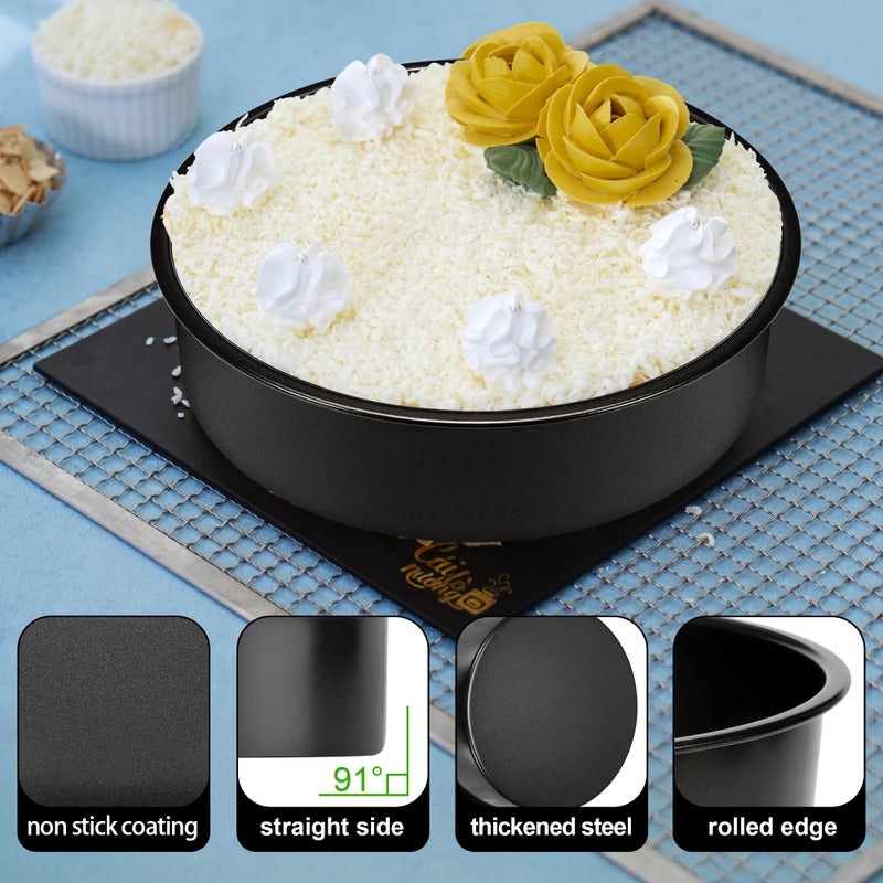Awtbdp 6 Inch Cake Pans Set Of 3  Smash Cake Pans With 100Pcs Parchment Paper For Layer Cakes  No-Stick Round Cake Pan Sets For Baking  Durable Baking Pan Set For Christmas Birthday  Dishwasher Safe - Image 3
