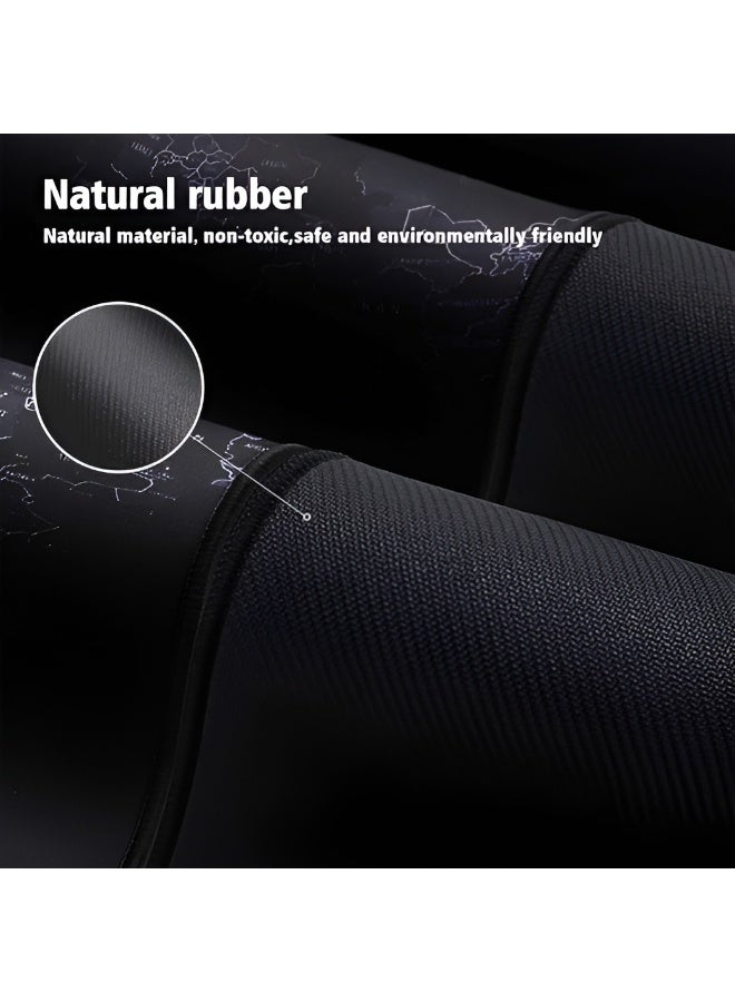 Large, waterproof, non-slip, comfortable mouse pad with high-quality ergonomic design. Perfectly -Black map - Image 4