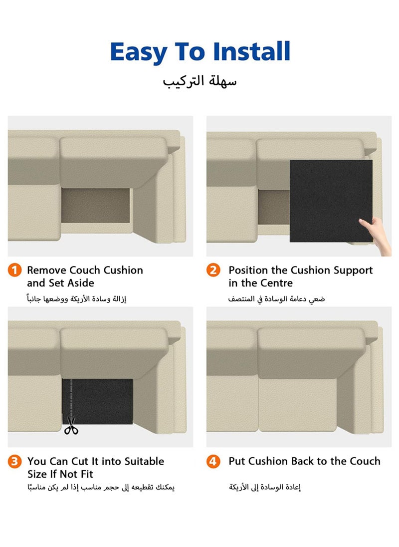 Jourvent - Couch Sofa Cushion Support for Sagging Seats, Under Cushion Repair for Curved Furniture Seat Support, Black - Image 1