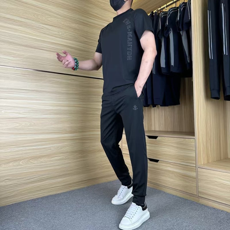 Summer Suit Men'S Summer Jacket Men'S Korean Style Short-Sleeved Men'S Casual Slim Two-Piece Set - Image 1