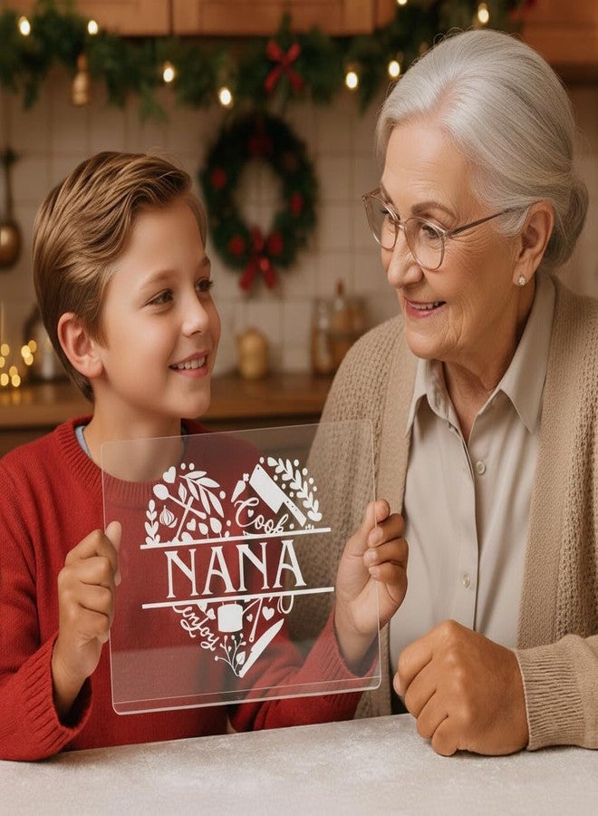 MEWSDEN Nana Birthday Gifts from Grandchildren - Engraved Acrylic Cutting Board with Counter Lip, Clear Countertop Protector Cooking Gift for Nana Christmas Grandparent Day Presents Aesthetic Kitchen Decor - Image 2