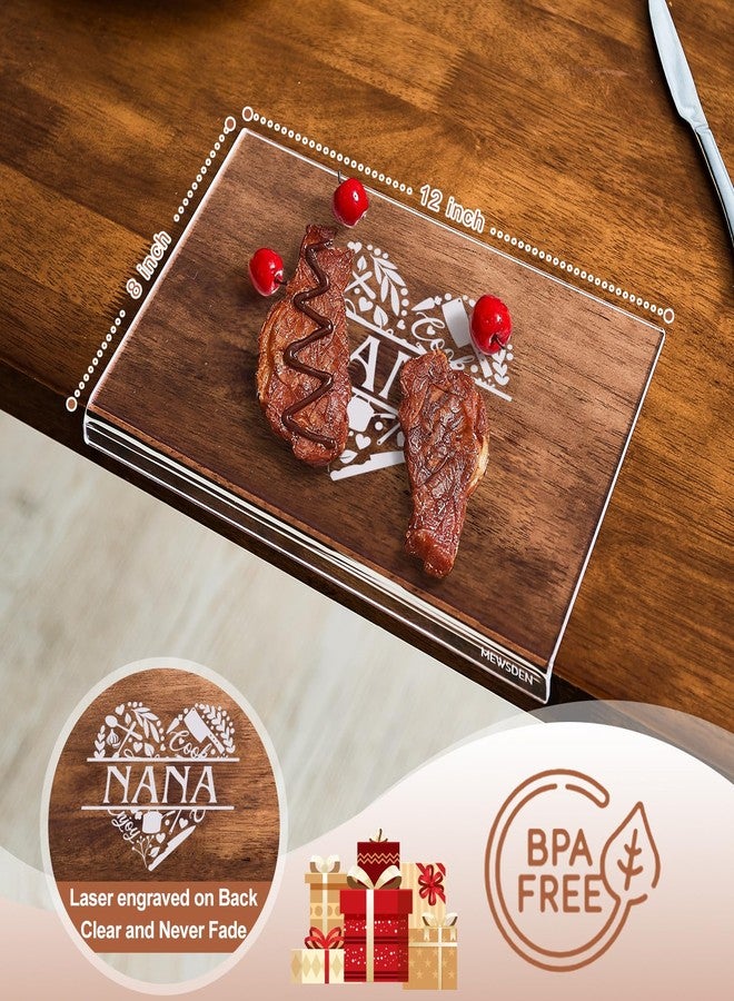 MEWSDEN Nana Birthday Gifts from Grandchildren - Engraved Acrylic Cutting Board with Counter Lip, Clear Countertop Protector Cooking Gift for Nana Christmas Grandparent Day Presents Aesthetic Kitchen Decor - Image 3