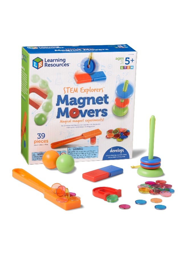ليرننج ريسورسز مجموعة تجارب مغناطيسية عملية من STEM Explorers Magnet Movers من Learning Resources للأطفال من سن 5 سنوات فما فوق - Image 1