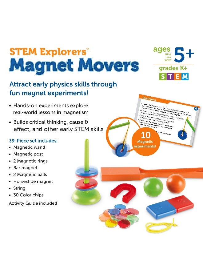 ليرننج ريسورسز مجموعة تجارب مغناطيسية عملية من STEM Explorers Magnet Movers من Learning Resources للأطفال من سن 5 سنوات فما فوق - Image 5