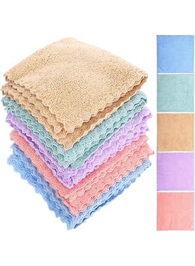10 Coral Fleece Washcloths 30x30cm Superfine Face Towels For Soft Skin Cleansing - Image 1