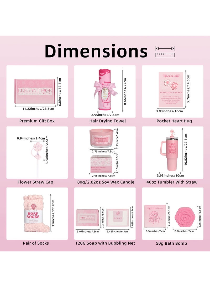 MissTiara Birthday Gifts for Women - Relaxing Spa Gift Set - Self Care Get Well Soon Gift Basket - Happy Birthday Gift Set with Premium Dry Hair Towel and 40 Ounces Glass for Mom,Wife, Her Best Friend,Sister,Girlfriend - Image 2