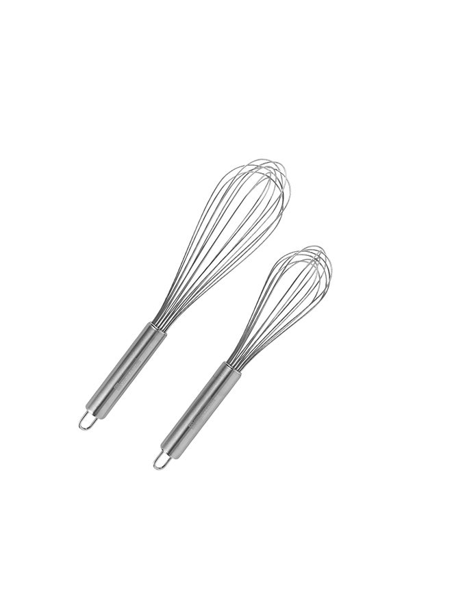 Royalford Stainless Steel Whisk RF12315 Set of 2, 10" & 12", With A Comfortable Handle And Ergonomic Grip Manual Whisk, Used For Eggs, Sauces Premium-Quality Whisk For Kitchen Use Multicolor - Image 1