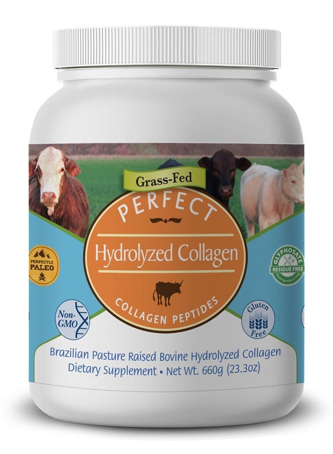 Perfect Supplements – Unflavored Hydrolyzed Collagen Powder for Men and Women - Collagen Peptides - Mix in Hot Cold Liquids, Grass Fed, Easy Absorption, 660 Grams - Image 1