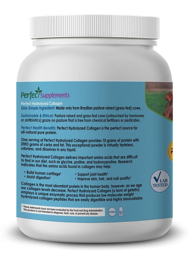 Perfect Supplements – Unflavored Hydrolyzed Collagen Powder for Men and Women - Collagen Peptides - Mix in Hot Cold Liquids, Grass Fed, Easy Absorption, 660 Grams - Image 3