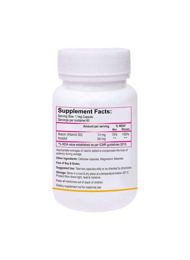 Biotrex Nutraceuticals Niacin 14mg Vitamin B3 With Inositol 50mg Supplement - 60 Veg Capsules - Image 2