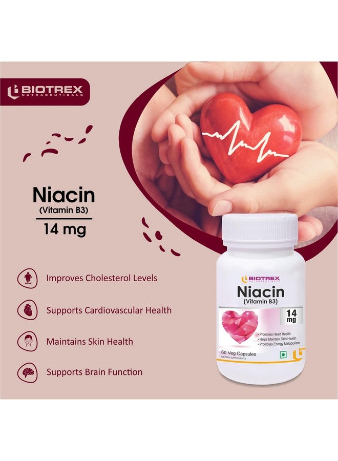 Biotrex Nutraceuticals Niacin 14mg Vitamin B3 With Inositol 50mg Supplement - 60 Veg Capsules - Image 4