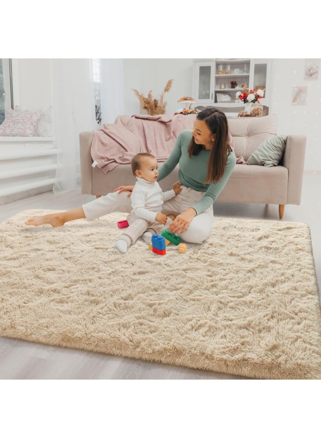 Soft Fluffy Area Rug for Bedroom, Living Room, 1.2 x 1.8m, Shag Furry Rugs, Non Shedding Carpet for Nursery, Kids, Girls Room, Home Decor, Camel Color - Image 5