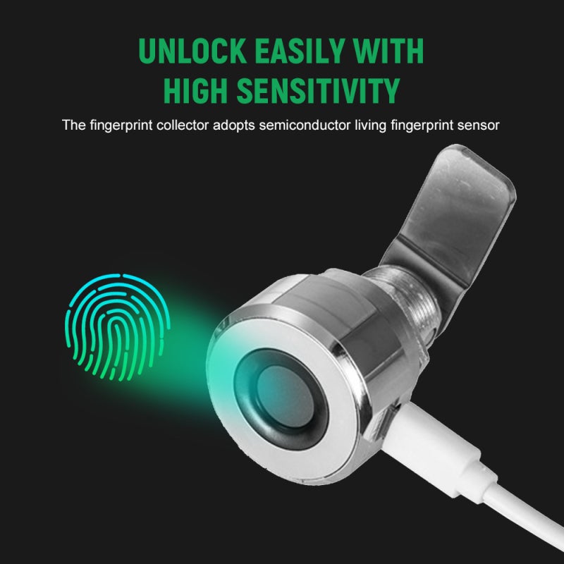 T22 Smart Fingerprint Lock Electronic Drawer Lock Keyless Biometric Cabinet Lock USB Rechargeable Lock for Home Office - Image 5