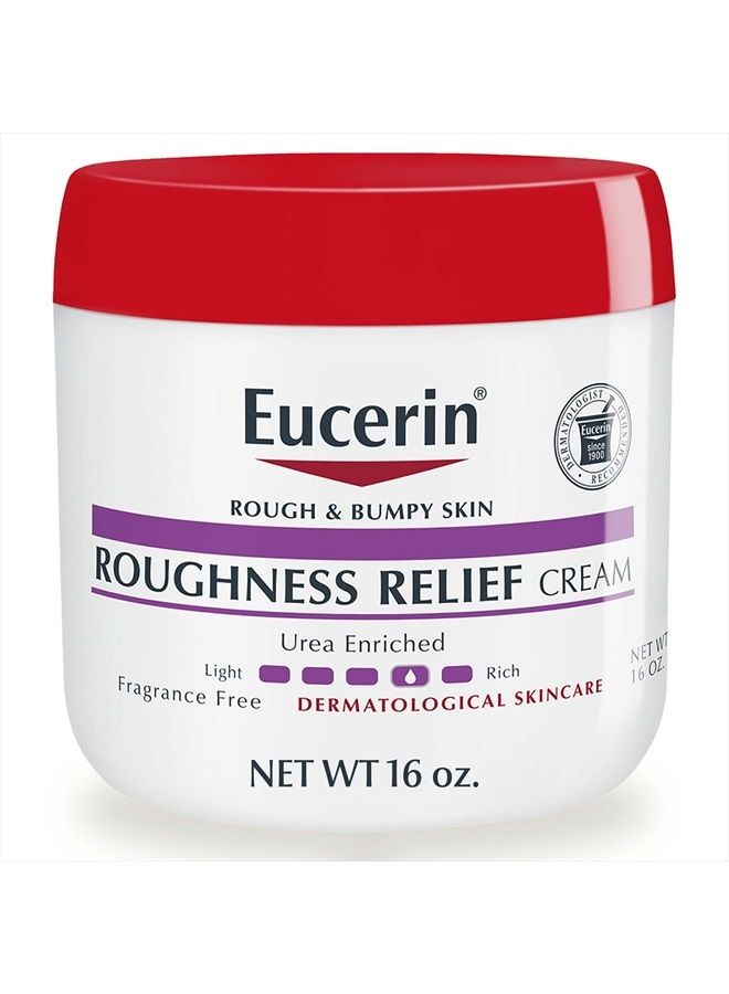 Eucerin Roughness Relief Cream, Fragrance Free Body Cream for Dry Skin, 16 Oz Jar - Image 1