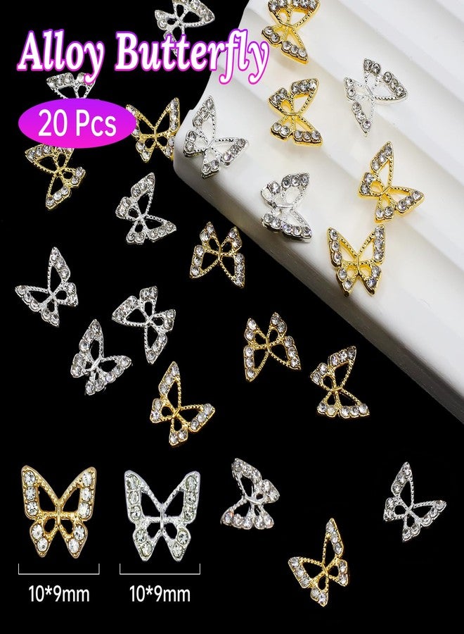 Uotey 320 Pcs Assorted Mix Color Acrylic Resin & Alloy Bow 3D Butterfly Nail Charms & Gems for Nail Art DIY Craft Accessories - Image 2