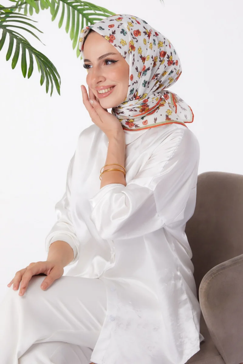 Tofisa Plain Medium Women's Tile Patterned Scarf - 25978