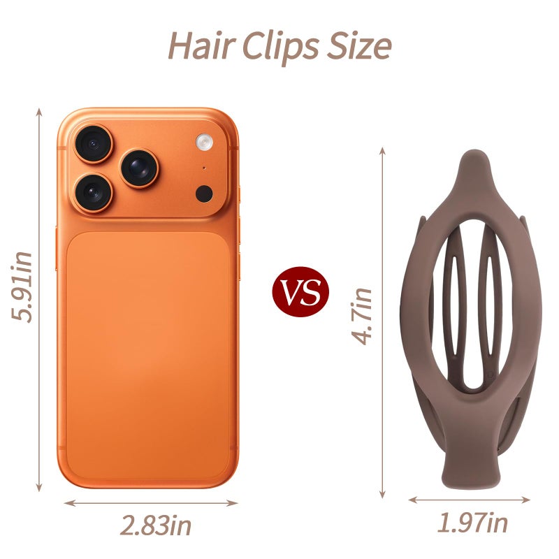 Glaudmeiss 6 Packs Flat Claw Clips for Women, French Concord Flat Hair Clip, Matte Curved Hair Claws Clip for Thin Thick Hair, Lay Down Claws Clips, Durable Strong Hold Hair Clip - Image 2