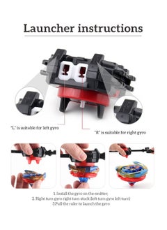 XICEN Gyro Toy Set 12 Spinning Tops 1x Launcher LR Left Right Spin DB Layer System and 1 Two-Way Transmitter Metal Fusion Attack Top Battling Game with Portable Box Gift for Ages 6+  - Image 4