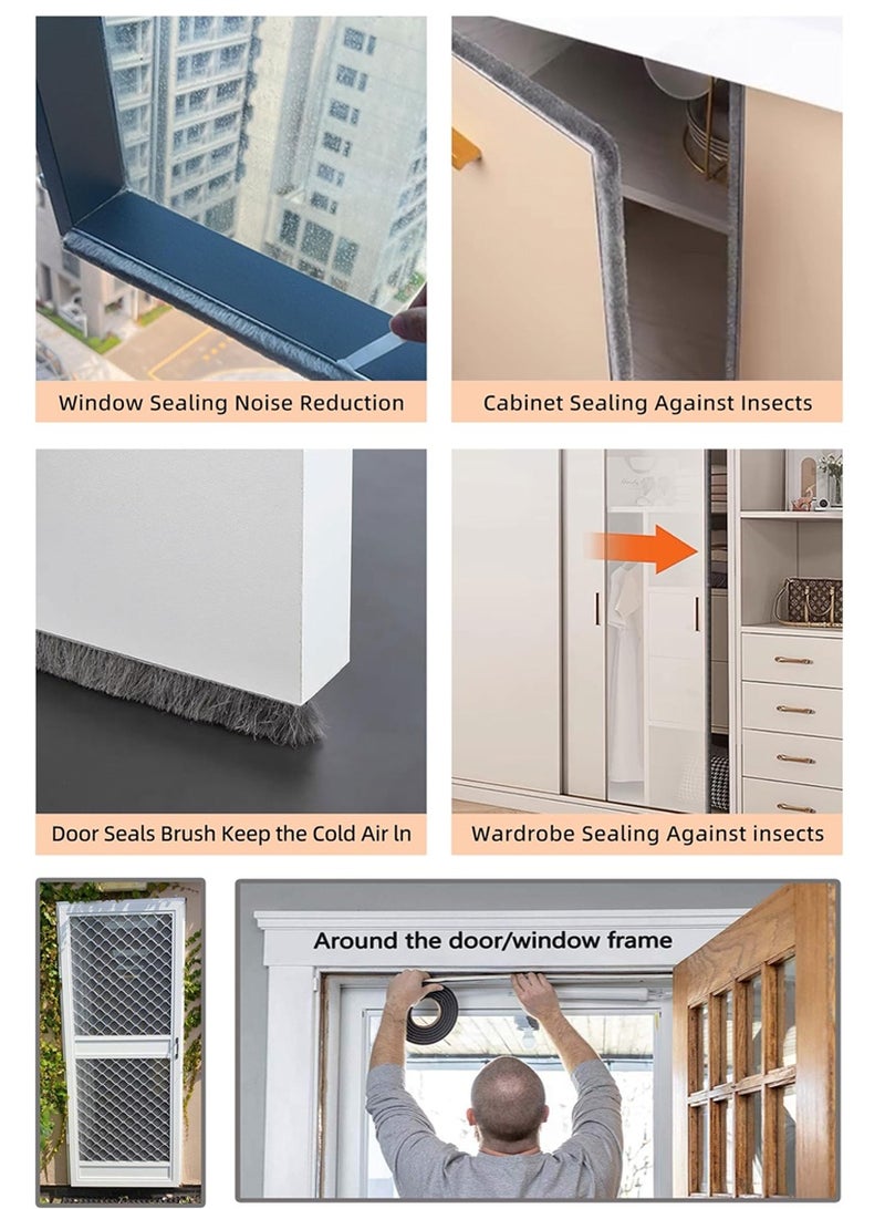 وانغبانغزي عبوة من 2 شريط مانع للتسرب ذاتي اللصق للنوافذ والأبواب والخزائن والخزائن والمنزل، شريط عازل حراري بطول 5 أمتار للإطار، عازل للصوت، مقاوم للرياح، مقاوم للغبار - Image 3