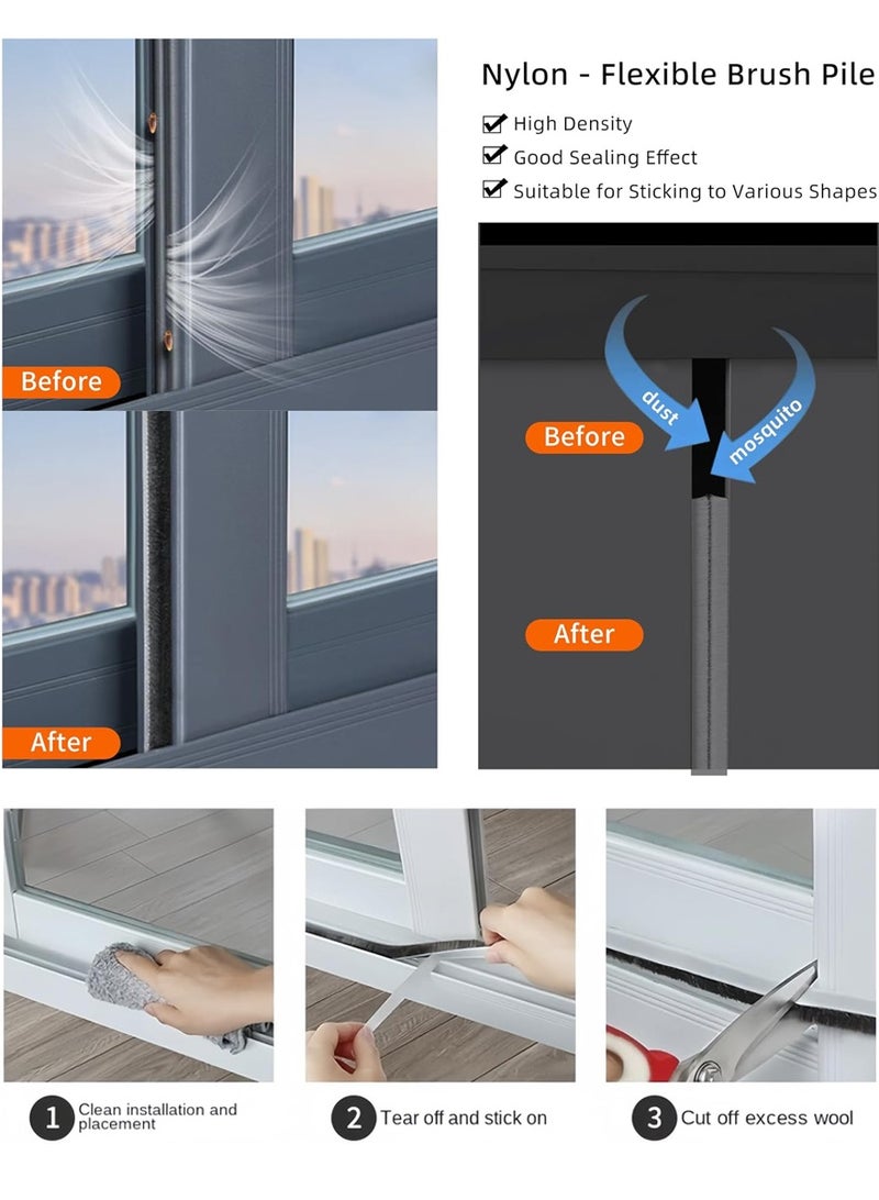 وانغبانغزي عبوة من 2 شريط مانع للتسرب ذاتي اللصق للنوافذ والأبواب والخزائن والخزائن والمنزل، شريط عازل حراري بطول 5 أمتار للإطار، عازل للصوت، مقاوم للرياح، مقاوم للغبار - Image 4