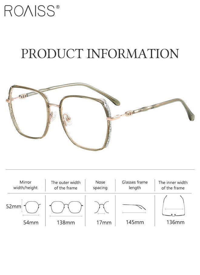 roaiss Women's Blue Light Blocking Glasses Blue Light Filter Computer Reading Gaming TV Phones Oversized Eyeglasses Fashion Anti Eyestrain Headache Eyewear, Transparent Green  - Image 3
