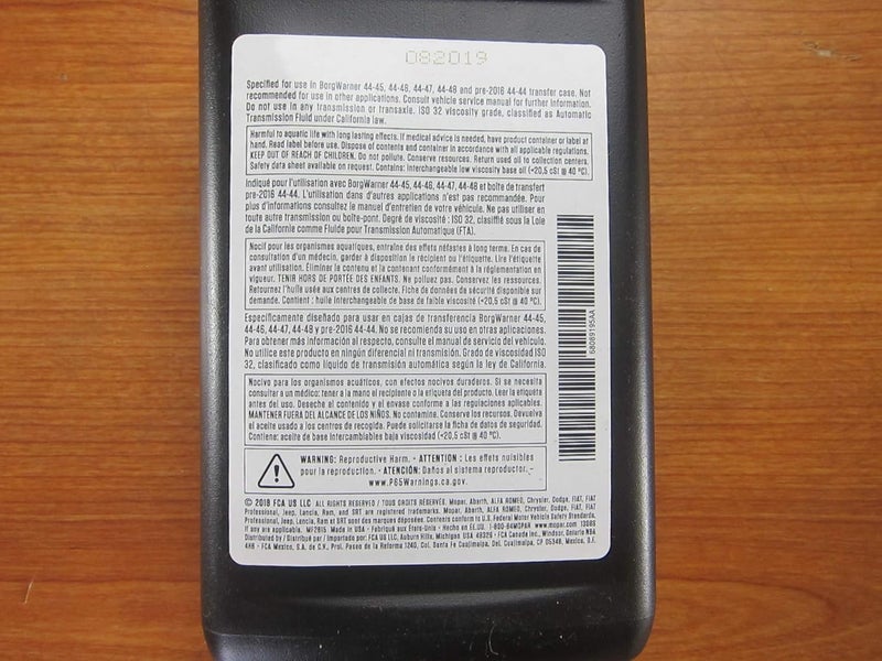 Mopar Two Quarts Of Transfer Case Lubricant For BorgWarner Units New Mopar OEM - Image 4