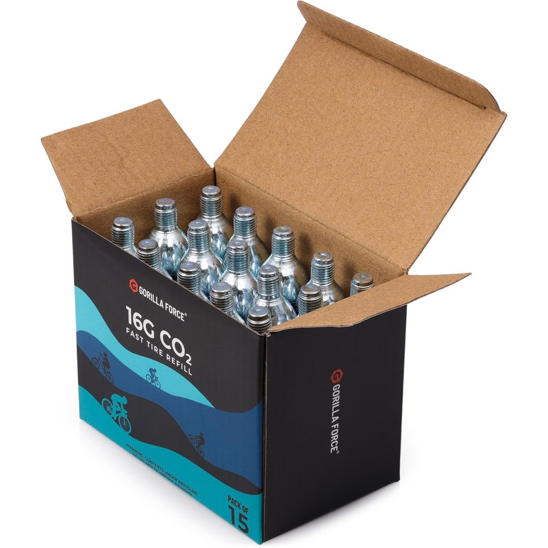 Gorilla Force Threaded CO2 Cartridges, 16g for Bike Tire Inflators, Box of 15 - Image 3