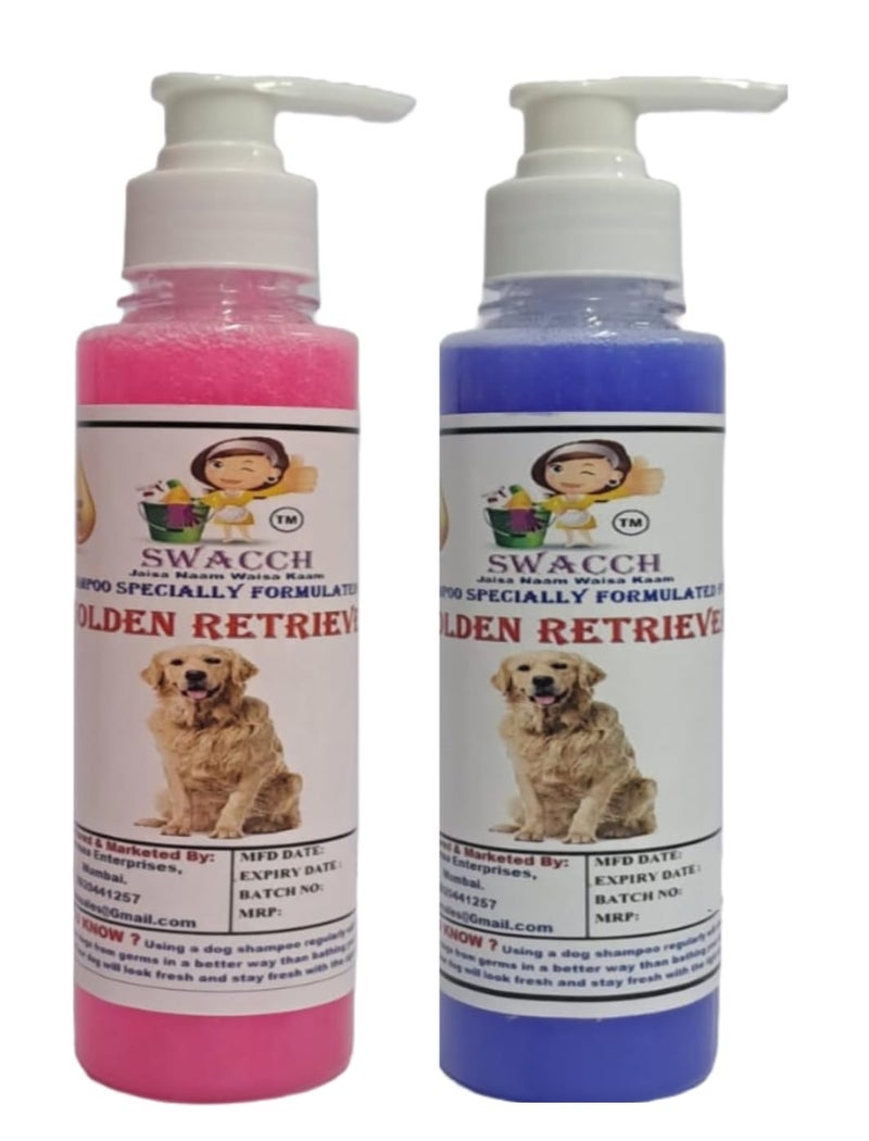 SWACCH Premium Shampoo for Golden Retriever 200MLCombo Pack of 2 Rose Lavender - Image 1