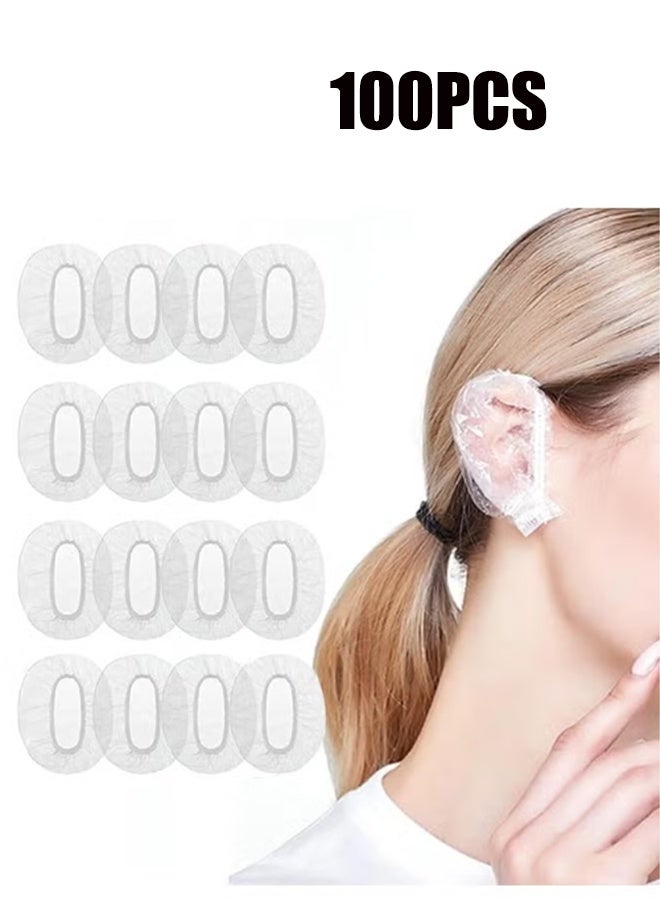 واي جيه 100 قطعة غطاء حماية الأذن يمكن التخلص منه أغطية الأذن المرنة والشفافة للاستحمام كبير للون الشعر ، والاستحمام ، وأغطية الأذن للحمام ، وفندق سبا هوم وصالون تصفيف الشعر ، أبيض - Image 1