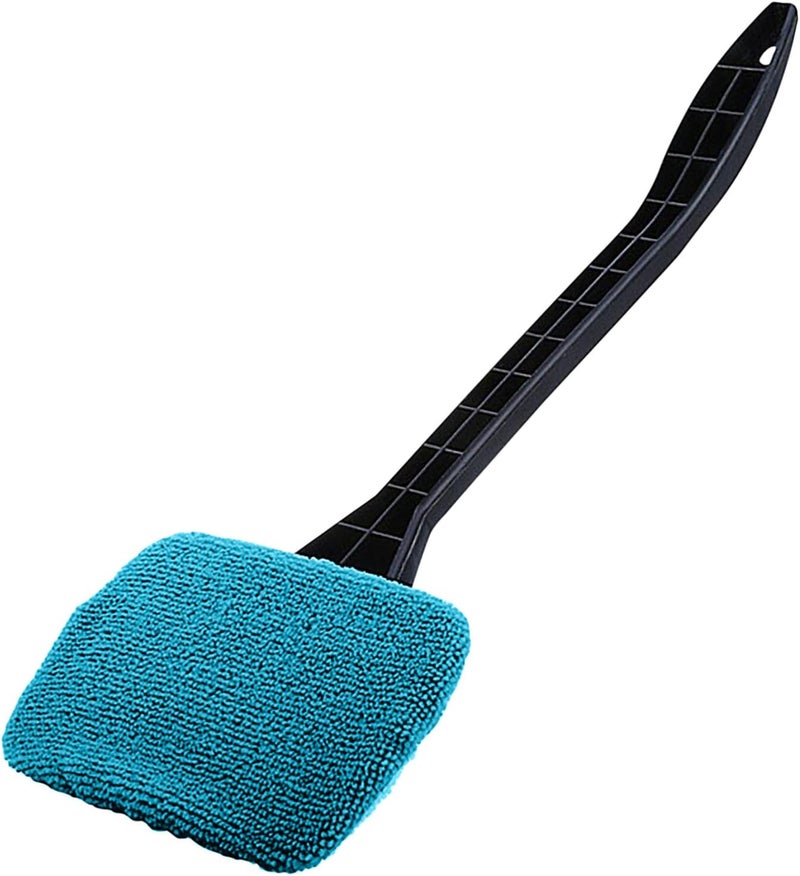 klarako Microfiber Windshield Cleaner Tool, Reusable and Washable Microfiber Wiper, Windshield Cleaning Brushes with Detachable Handle, Window Windscreen Cleaning Towel (Light Blue) - Image 2