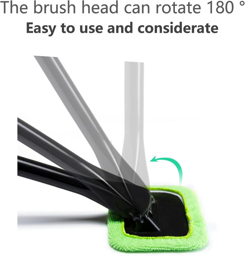 klarako Microfiber Windshield Cleaner Tool, Reusable and Washable Microfiber Wiper, Windshield Cleaning Brushes with Detachable Handle, Window Windscreen Cleaning Towel (Light Blue) - Image 5