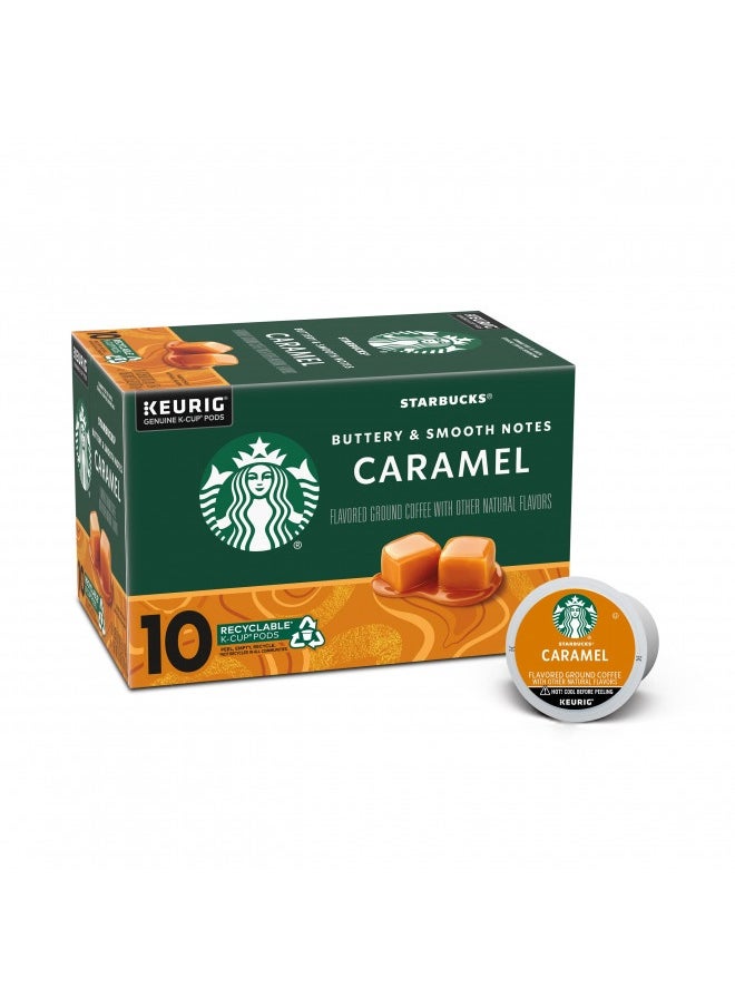 Starbucks K-Cup Coffee Pods—Caramel Flavored Coffee—Naturally Flavored—100% Arabica—1 Box (10 Pods)  - Image 1