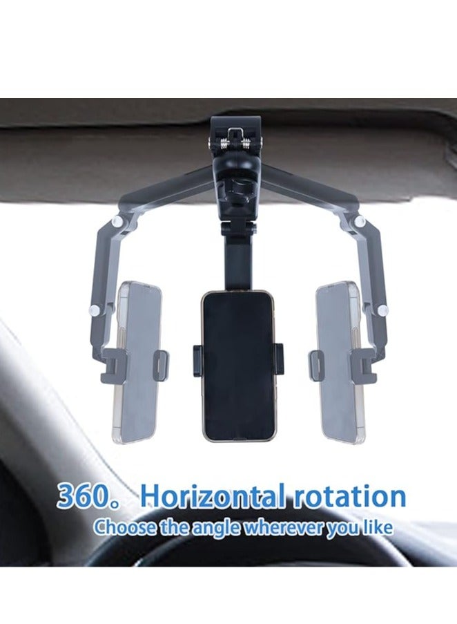 Car Phone Holder for Sun Visor, 1080° Rotatable Sun Visor Car Phone Mount Foldable Dashboard Phone Holder for Car, Universal Adjustable Spring Clip Car Cell Phone Stand for All Phone - Image 3