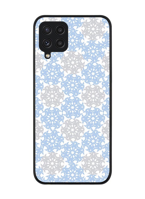 Rugged Black edge case for Samsung Galaxy A22 (LTE/4G)  Slim fit Soft Case Flexible Rubber Edges Anti Drop TPU Gel Thin Cover - Frozen Snowflakes