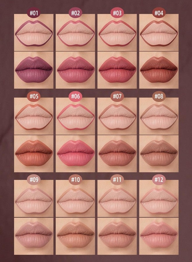 USHAS 3Pcs Lipstick and Lip Liner Combo Set 2 in 1 Makeup Kits Long Lasting and Waterproof Nude Matte Lipstick For Women (Set 1 (01+02+03), 3Pcs) - Image 5