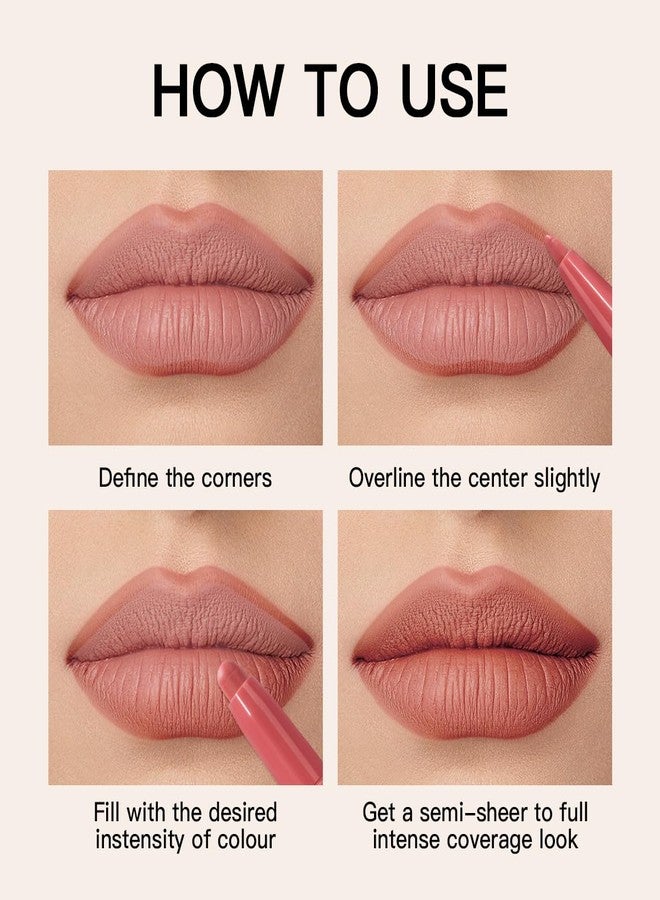 USHAS 3Pcs Lipstick and Lip Liner Combo Set 2 in 1 Makeup Kits Long Lasting and Waterproof Nude Matte Lipstick For Women (Set 1 (01+02+03), 3Pcs) - Image 4