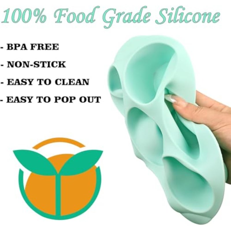 2 Pack Silicone Egg Bite Molds for Air Fryer, Nonstick Muffin Trays for Baking Mini Cupcakes, Quiche, Tarts, and Baby Food Reusable Bakeware for Oven and Air Fryer Use Pink and Green - Image 4