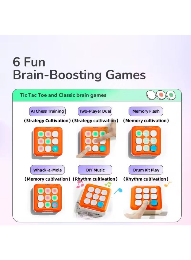 MiDeer AI Smart Tic Tac Toe Game Console for Kids – Interactive Electronic Brain Game with 6 Game Modes, Memory & Strategy Learning Toy, Portable STEM Educational Game for Children Age 3+ - Image 4