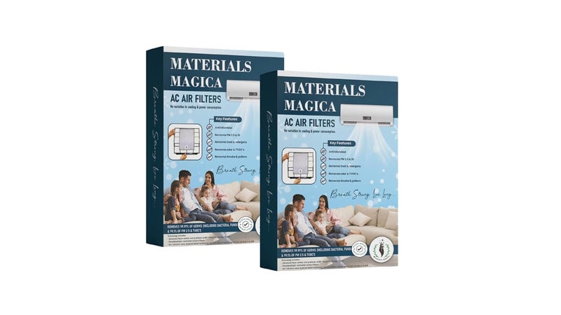 Materials Magica مرشحات هواء AC من مواد ماجيكا بتقنية فلترة الكربون النانوي جهاز تنقية الهواء مضاد للميكروبات يزيل PM 2.5 وVOCs والمواد المسببة للحساسية حزمة مكونة من 2 - Image 1