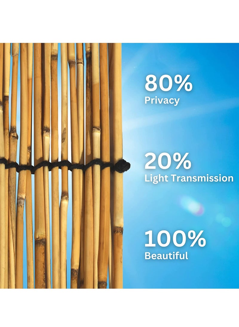 FFD Bamboo Blinds, Natural Bamboo Roll up Window Blind, Privacy Screen for Outdoor Patios 120cm - Image 3