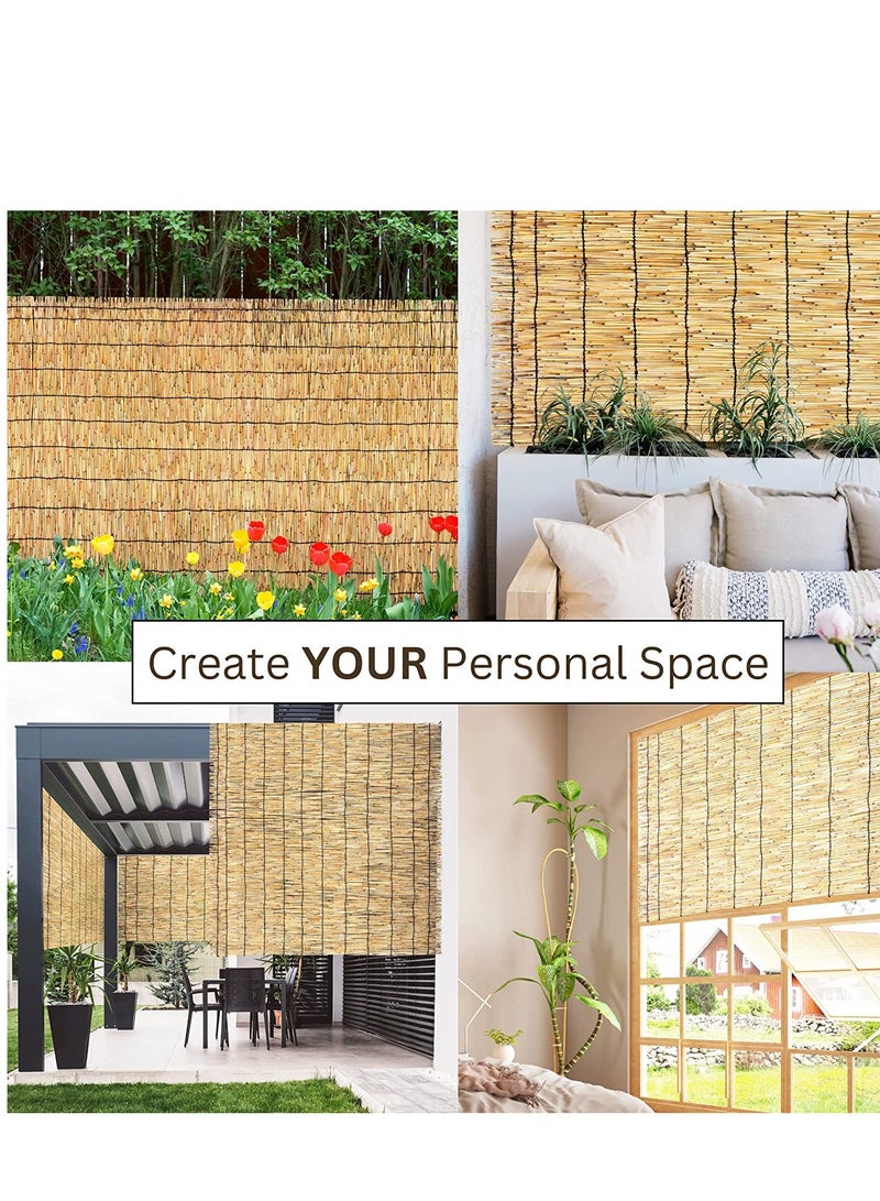 FFD Bamboo Blinds, Natural Bamboo Roll up Window Blind, Privacy Screen for Outdoor Patios 120cm - Image 4